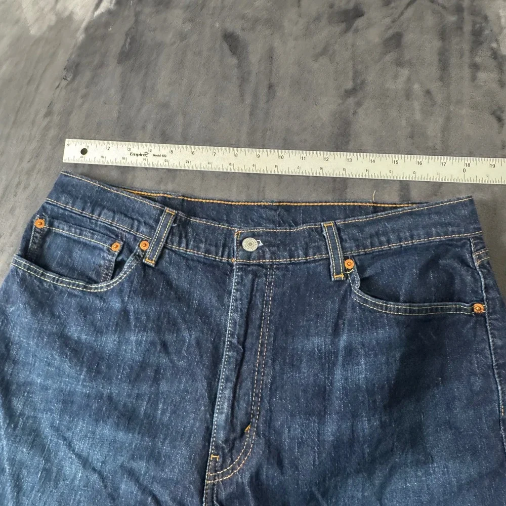 Levi's 505 Regular Fit Jeans Mens 38x30 Dark Wash Straight Leg Denim 00505-2195